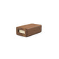 Luxury yoga equipment, handmade with natural wood and premium Italian leather, customize in brown base leather, beige accent leather color and natural walnut wood. PENT. KOHA - Luxury Yoga Block