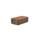 Luxury yoga equipment, handmade with natural wood and premium Italian leather, customize in brown base leather, grey accent leather color and natural walnut wood. PENT. KOHA - Luxury Yoga Block