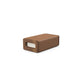 Luxury yoga equipment, handmade with natural wood and premium Italian leather, customize in brown base leather, white accent leather color and natural walnut wood. PENT. KOHA - Luxury Yoga Block