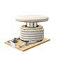 Premium gym battle rope in white colour, made with with marine grade stainless steel and natural ash wooden handles and stand, wrapped in luxurious Italian white leather, packed neatly into its own handmade wooden stand. PENT. LINA Set - Battle Rope