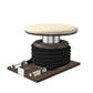 Premium gym battle rope in black colour, made with with marine grade stainless steel and dark walnut wooden handles and stand, wrapped in luxurious Italian beige leather, packed neatly into its own handmade wooden stand. PENT. LINA Set - Battle Rope