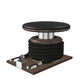 Premium gym battle rope in black colour, made with with marine grade stainless steel and dark walnut wooden handles and stand, wrapped in luxurious Italian black leather, packed neatly into its own handmade wooden stand. PENT. LINA Set - Battle Rope