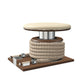 Premium gym battle rope in natural colour, made with with marine grade stainless steel and natural walnut wooden handles and stand, wrapped in luxurious Italian beige leather, packed neatly into its own handmade wooden stand. PENT. LINA Set - Battle Rope