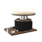 Premium gym battle rope in black colour, made with with marine grade stainless steel and natural walnut wooden handles and stand, wrapped in luxurious Italian beige leather, packed neatly into its own handmade wooden stand. PENT. LINA Set - Battle Rope