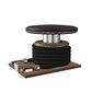 Premium gym battle rope in black colour, made with with marine grade stainless steel and natural walnut wooden handles and stand, wrapped in luxurious Italian black leather, packed neatly into its own handmade wooden stand. PENT. LINA Set - Battle Rope