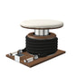Premium gym battle rope in black colour, made with with marine grade stainless steel and natural walnut wooden handles and stand, wrapped in luxurious Italian white leather, packed neatly into its own handmade wooden stand. PENT. LINA Set - Battle Rope