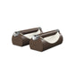 Luxury home gym equipment, premium push up bars handcrafted from fine leather, stainless steel and natural wood. Customize in white Italian leather and dark walnut wood. PENT. LIPOVA - Luxury Push-Up Bars
