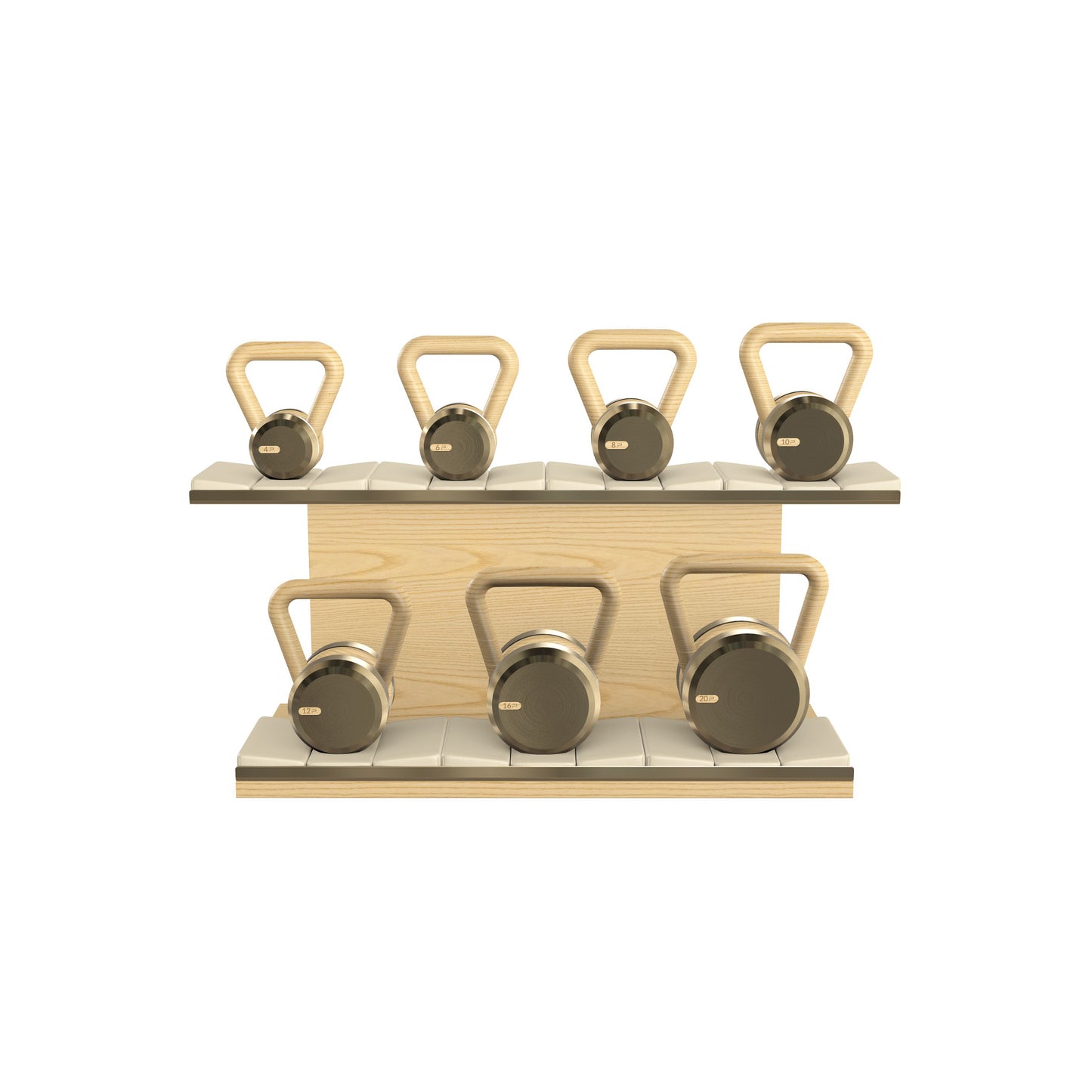 PENT. LOVA Set - In Gold - Kettlebells on a Horizontal Stand