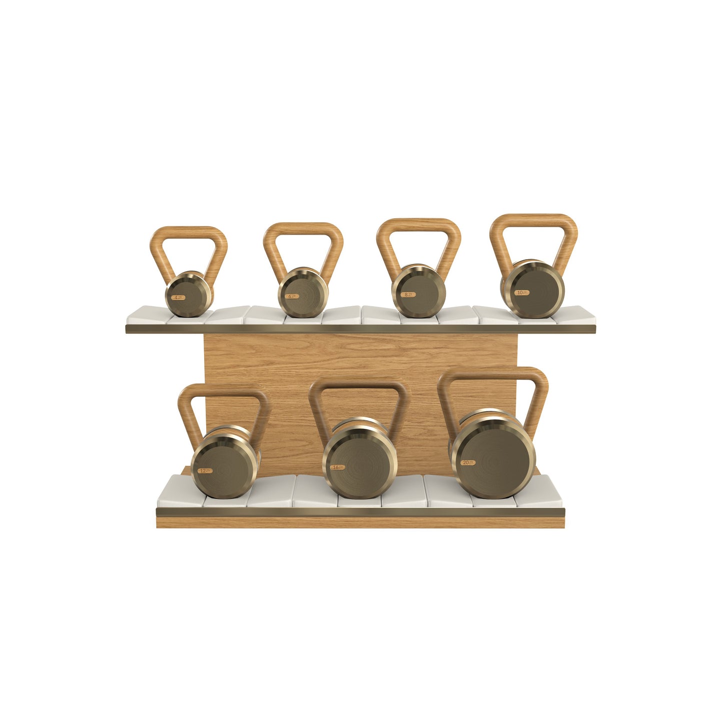 PENT. LOVA Set - In Gold - Kettlebells on a Horizontal Stand