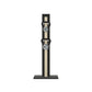 Luxury fitness equipment, 4 luxury kettlebells on vertical wooden stand, handcrafted with stainless steel, premium Italian beige leather and black ash wood. PENT. LOVA Set