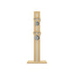 Luxury fitness equipment, 4 luxury kettlebells on vertical wooden stand, handcrafted with stainless steel, premium Italian beige leather and natural ash wood. PENT. LOVA Set