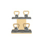 Luxury fitness equipment, 4 luxury kettlebells on horizontal wooden stand, handcrafted with stainless steel, premium Italian grey leather and natural ash wood. PENT. LOVA Set - Kettlebells on a Horizontal Stand