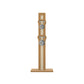 Luxury fitness equipment, 4 luxury kettlebells on vertical wooden stand, handcrafted with stainless steel, premium Italian beige leather and oak wood. PENT. LOVA Set