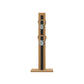 Luxury fitness equipment, 4 luxury kettlebells on vertical wooden stand, handcrafted with stainless steel, premium Italian black leather and oak wood. PENT. LOVA Set