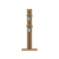 Luxury fitness equipment, 4 luxury kettlebells on vertical wooden stand, handcrafted with stainless steel, premium Italian grey leather and oak wood. PENT. LOVA Set
