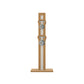 Luxury fitness equipment, 4 luxury kettlebells on vertical wooden stand, handcrafted with stainless steel, premium Italian white leather and oak wood. PENT. LOVA Set