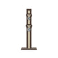 Luxury fitness equipment, 4 luxury kettlebells on vertical wooden stand, handcrafted with stainless steel, premium Italian beige leather and dark walnut wood. PENT. LOVA Set