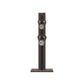 Luxury fitness equipment, 4 luxury kettlebells on vertical wooden stand, handcrafted with stainless steel, premium Italian black leather and dark walnut wood. PENT. LOVA Set