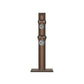 Luxury fitness equipment, 4 luxury kettlebells on vertical wooden stand, handcrafted with stainless steel, premium Italian brown leather and dark walnut wood. PENT. LOVA Set