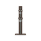 Luxury fitness equipment, 4 luxury kettlebells on vertical wooden stand, handcrafted with stainless steel, premium Italian grey leather and dark walnut wood. PENT. LOVA Set
