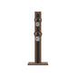 Luxury fitness equipment, 4 luxury kettlebells on vertical wooden stand, handcrafted with stainless steel, premium Italian black leather and natural walnut wood. PENT. LOVA Set
