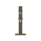Luxury fitness equipment, 4 luxury kettlebells on vertical wooden stand, handcrafted with stainless steel, premium Italian grey leather and natural walnut wood. PENT. LOVA Set