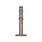 Luxury fitness equipment, 4 luxury kettlebells on vertical wooden stand, handcrafted with stainless steel, premium Italian white leather and natural walnut wood. PENT. LOVA Set