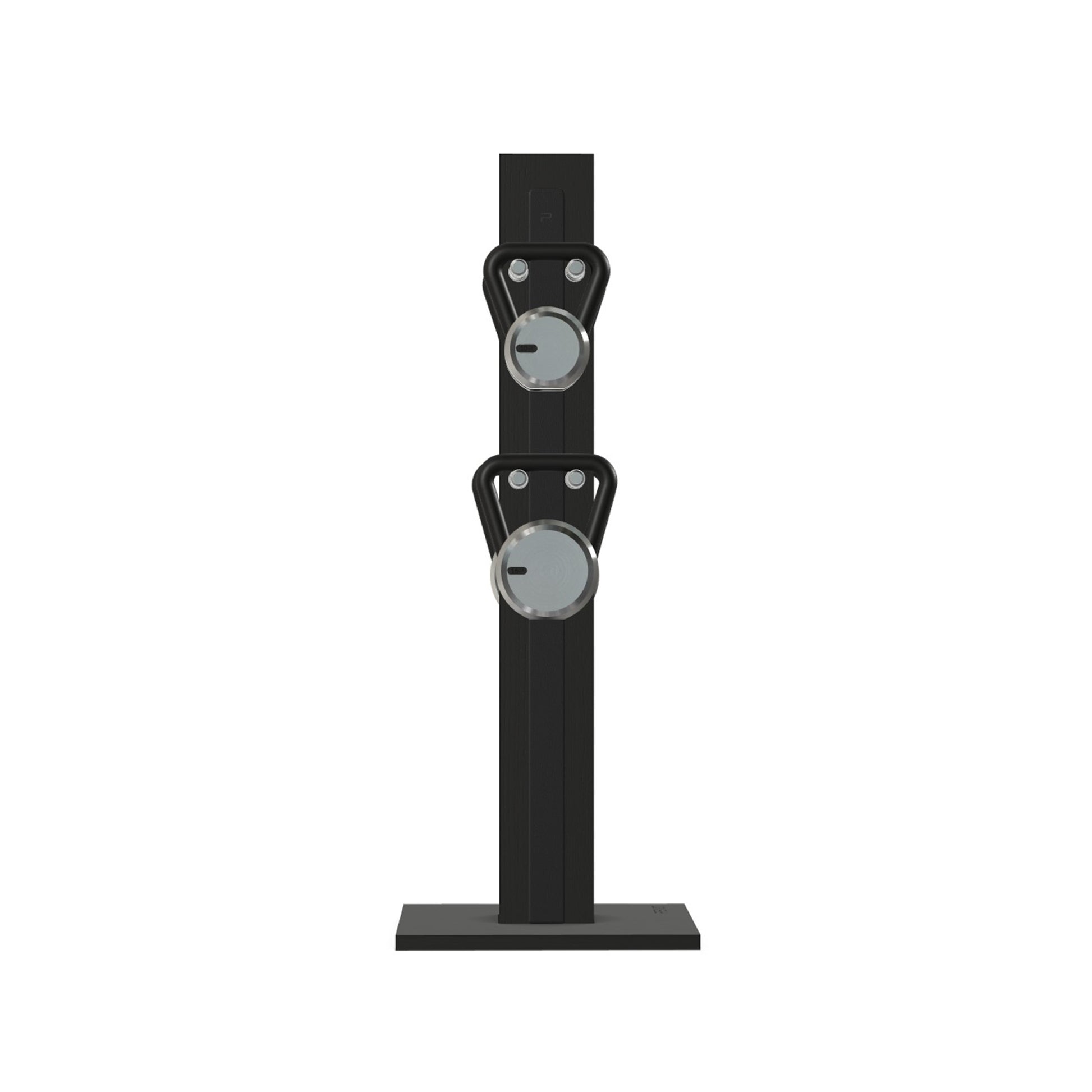 Luxury fitness equipment, 4 luxury kettlebells on vertical wooden stand, handcrafted with stainless steel, premium Italian black leather and black ash wood. PENT. LOVA Set (2)