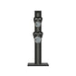 Luxury fitness equipment, 4 luxury kettlebells on vertical wooden stand, handcrafted with stainless steel, premium Italian grey leather and black ash wood. PENT. LOVA Set (2)