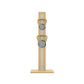 Luxury fitness equipment, 4 luxury kettlebells on vertical wooden stand, handcrafted with stainless steel, premium Italian beige leather and natural ash wood. PENT. LOVA Set (2)