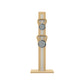 Luxury fitness equipment, 4 luxury kettlebells on vertical wooden stand, handcrafted with stainless steel, premium Italian white leather and natural ash wood. PENT. LOVA Set (2)