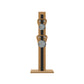 Luxury fitness equipment, 4 luxury kettlebells on vertical wooden stand, handcrafted with stainless steel, premium Italian black leather and oak wood. PENT. LOVA Set (2)