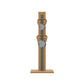 Luxury fitness equipment, 4 luxury kettlebells on vertical wooden stand, handcrafted with stainless steel, premium Italian grey leather and oak wood. PENT. LOVA Set (2)