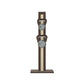 Luxury fitness equipment, 4 luxury kettlebells on vertical wooden stand, handcrafted with stainless steel, premium Italian beige leather and dark walnut wood. PENT. LOVA Set (2)