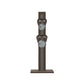 Luxury fitness equipment, 4 luxury kettlebells on vertical wooden stand, handcrafted with stainless steel, premium Italian grey leather and dark walnut wood. PENT. LOVA Set (2)