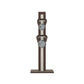Luxury fitness equipment, 4 luxury kettlebells on vertical wooden stand, handcrafted with stainless steel, premium Italian white leather and dark walnut wood. PENT. LOVA Set (2)