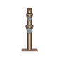 Luxury fitness equipment, 4 luxury kettlebells on vertical wooden stand, handcrafted with stainless steel, premium Italian beige leather and natural walnut wood. PENT. LOVA Set (2)