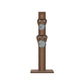 Luxury fitness equipment, 4 luxury kettlebells on vertical wooden stand, handcrafted with stainless steel, premium Italian brown leather and natural walnut wood. PENT. LOVA Set (2)