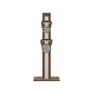 Luxury fitness equipment, 4 luxury kettlebells on vertical wooden stand, handcrafted with stainless steel, premium Italian white leather and natural walnut wood. PENT. LOVA Set (2)