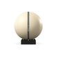 Luxury fitness equipment, fitness ball wrapped in luxurious leather and paired with a compact wooden stand. Customize in beige base leather, grey accent leather and black ash wood. PENT. MESNA
