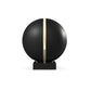Luxury fitness equipment, fitness ball wrapped in luxurious leather and paired with a compact wooden stand. Customize in black base leather, beige accent leather and black ash wood. PENT. MESNA