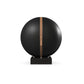 Luxury fitness equipment, fitness ball wrapped in luxurious leather and paired with a compact wooden stand. Customize in black base leather, brown accent leather and black ash wood. PENT. MESNA