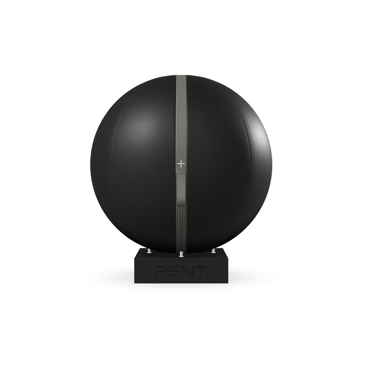 Luxury fitness equipment, fitness ball wrapped in luxurious leather and paired with a compact wooden stand. Customize in black base leather, grey accent leather and black ash wood. PENT. MESNA