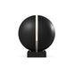 Luxury fitness equipment, fitness ball wrapped in luxurious leather and paired with a compact wooden stand. Customize in black base leather, white accent leather and black ash wood. PENT. MESNA