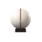 Luxury fitness equipment, fitness ball wrapped in luxurious leather and paired with a compact wooden stand. Customize in white base leather, brown accent leather and black ash wood. PENT. MESNA