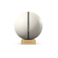 Luxury fitness equipment, fitness ball wrapped in luxurious leather and paired with a compact wooden stand. Customize in white base leather, grey accent leather and natural ash wood. PENT. MESNA