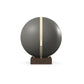 Luxury fitness equipment, fitness ball wrapped in luxurious leather and paired with a compact wooden stand. Customize in grey base leather, beige accent leather and dark walnut wood. PENT. MESNA