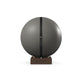 Luxury fitness equipment, fitness ball wrapped in luxurious leather and paired with a compact wooden stand. Customize in grey base leather, black accent leather and dark walnut wood. PENT. MESNA