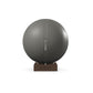 Luxury fitness equipment, fitness ball wrapped in luxurious leather and paired with a compact wooden stand. Customize in grey base leather, grey accent leather and dark walnut wood. PENT. MESNA