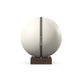 Luxury fitness equipment, fitness ball wrapped in luxurious leather and paired with a compact wooden stand. Customize in white base leather, grey accent leather and dark walnut wood. PENT. MESNA